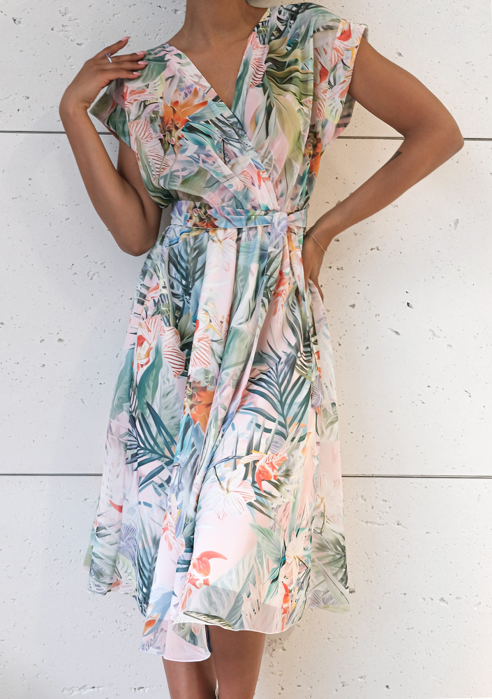 Sukienka z szyfonu pastel exotic