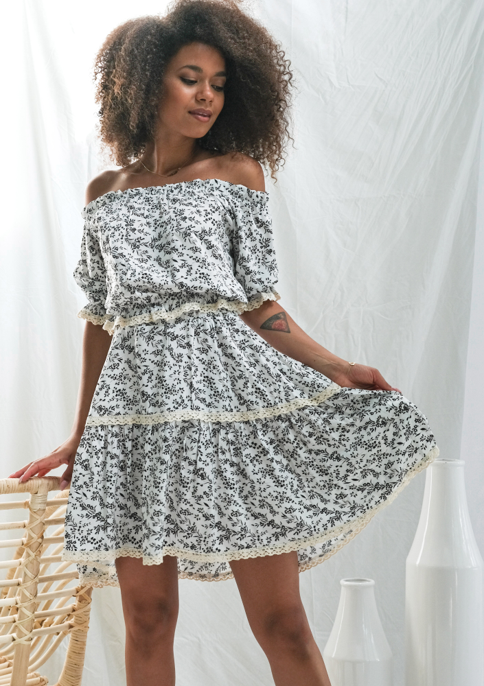 Spódnica z wiskozy kremowa