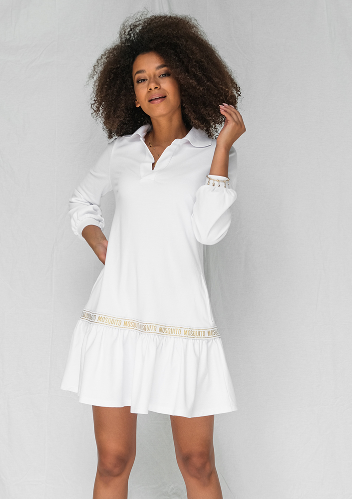 Sukienka wimbledon z kołnierzykiem biała ILM