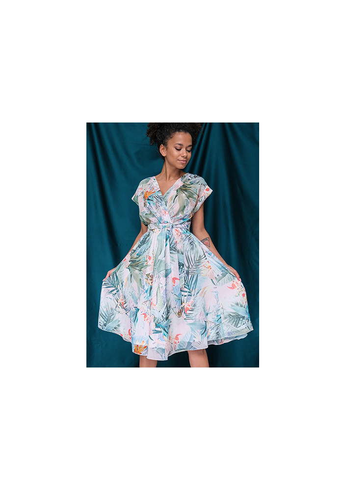 Sukienka z szyfonu pastel exotic