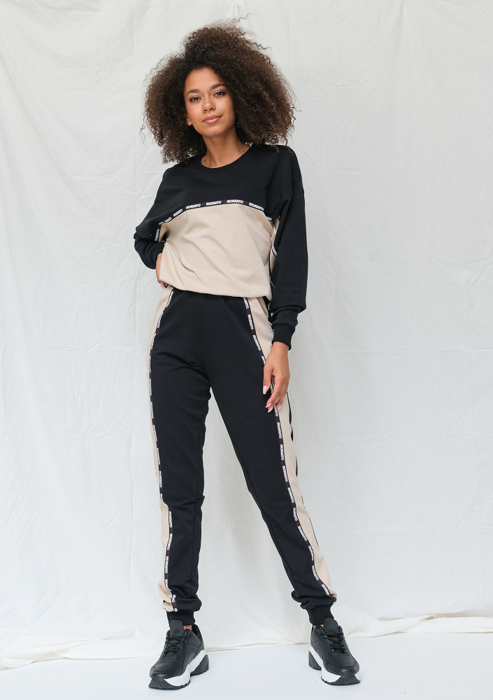 Bluza two colors z lampasem Czarna ILM
