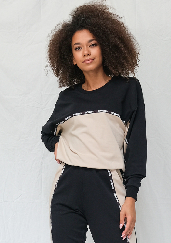 Bluza two colors z lampasem Czarna ILM