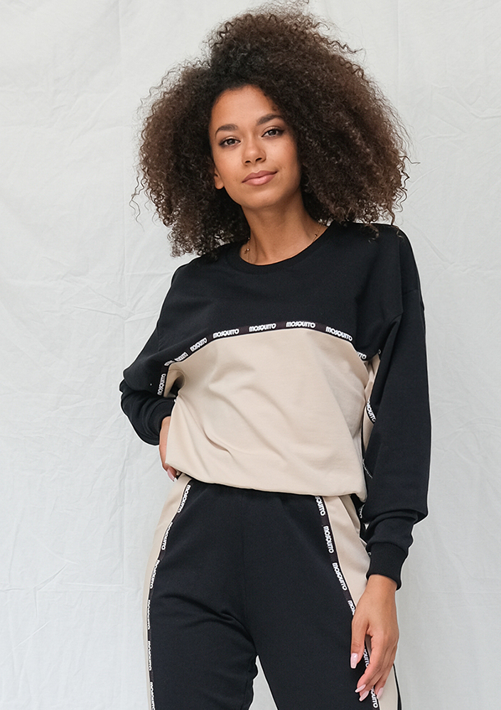 Bluza two colors z lampasem Czarna ILM