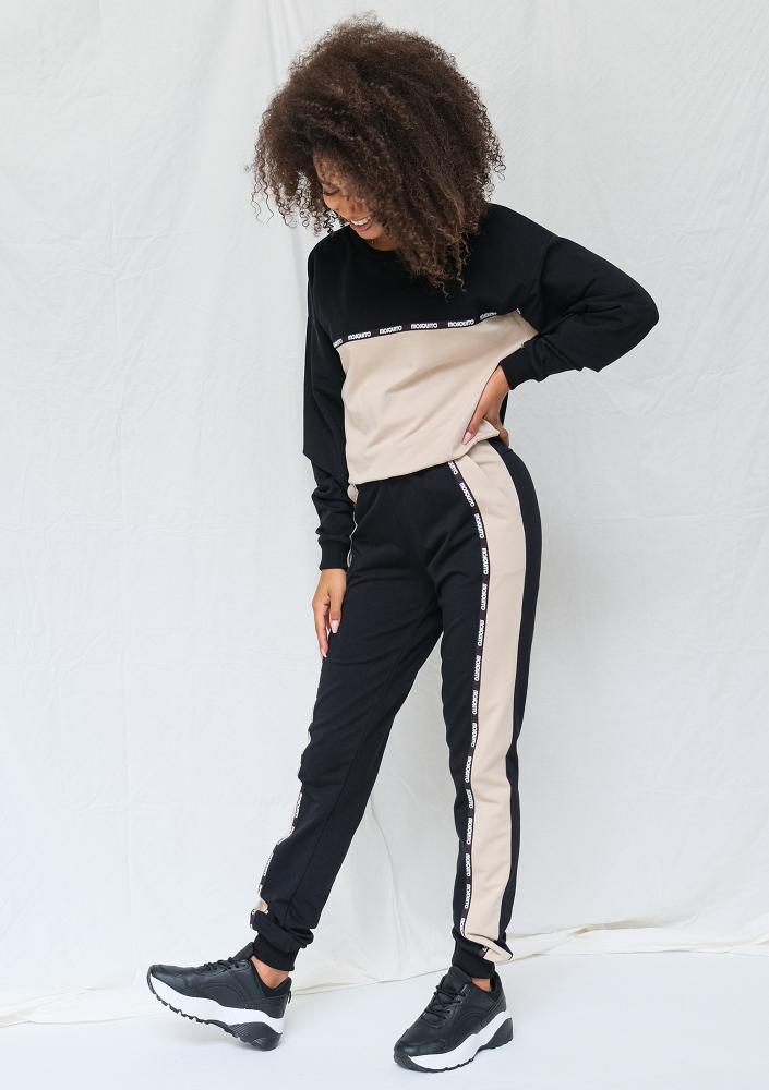 Bluza two colors z lampasem Czarna ILM