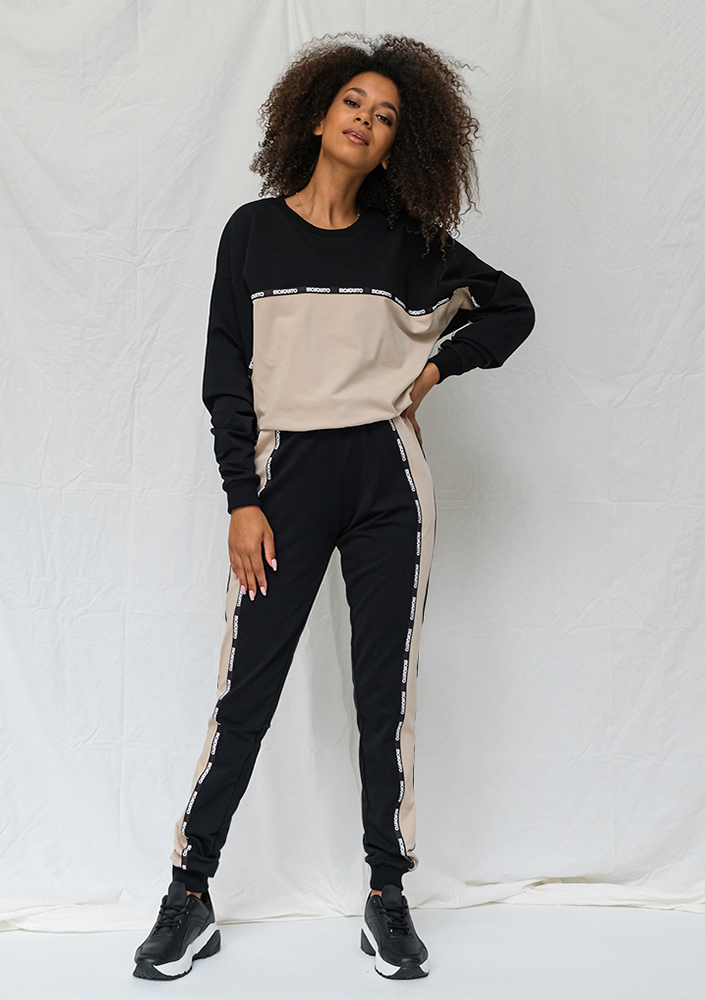 Bluza two colors z lampasem Czarna ILM