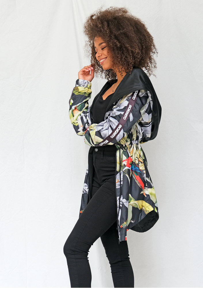 Przeciwdeszczowa parka exotic print