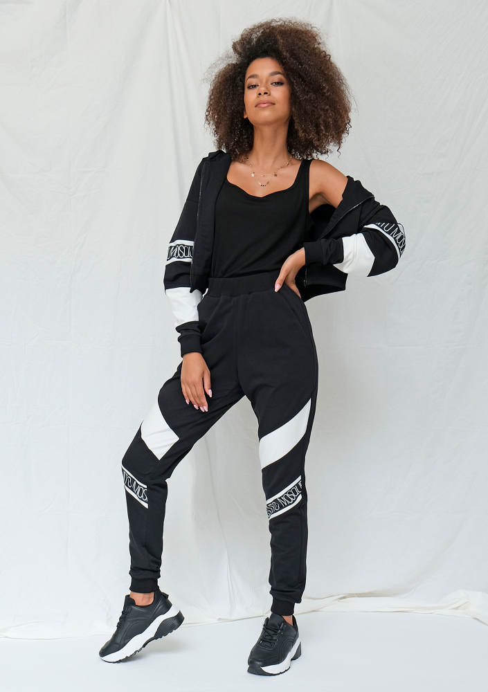 Spodnie ze wstawką logo czarne ILM