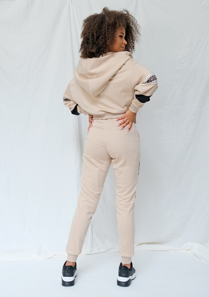 Rozpinana bluza ze wstawką logo beżowa ILM