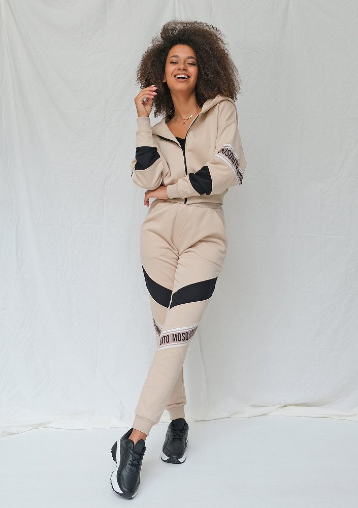 Rozpinana bluza ze wstawką logo beżowa ILM