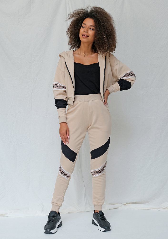 Rozpinana bluza ze wstawką logo beżowa ILM