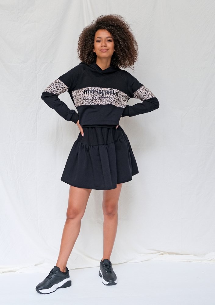 Bluza z kapturem leopard czarna ILM