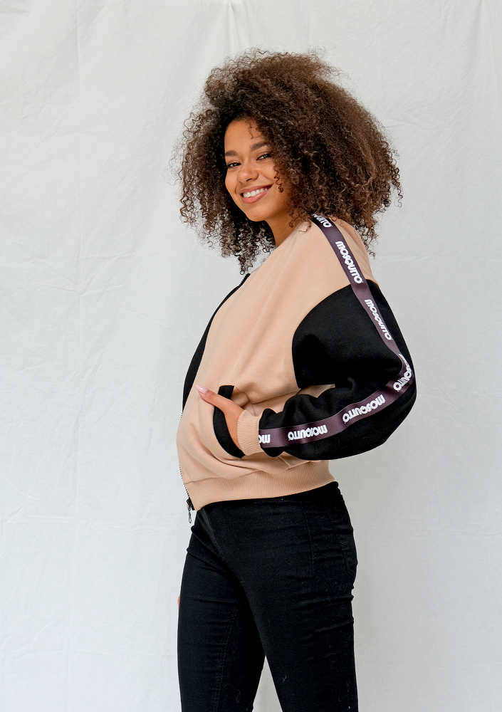 Bluza rozpinana typu bomber latte ILM