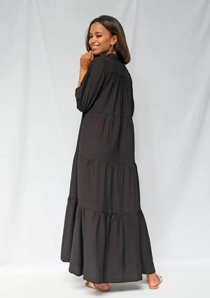 Sukienka maxi na stójce czarna