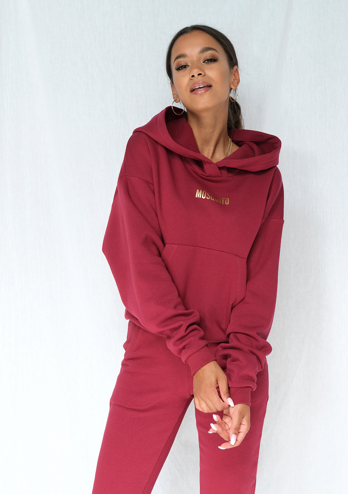 Bluza z kieszenią i kapturem Biking Red ILM