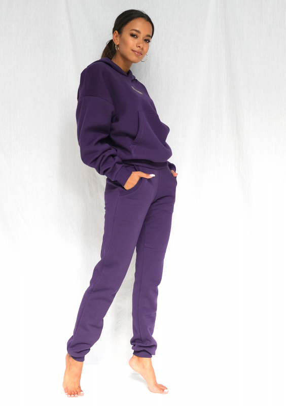 Bluza z kieszenią i kapturem Dark Plum ILM