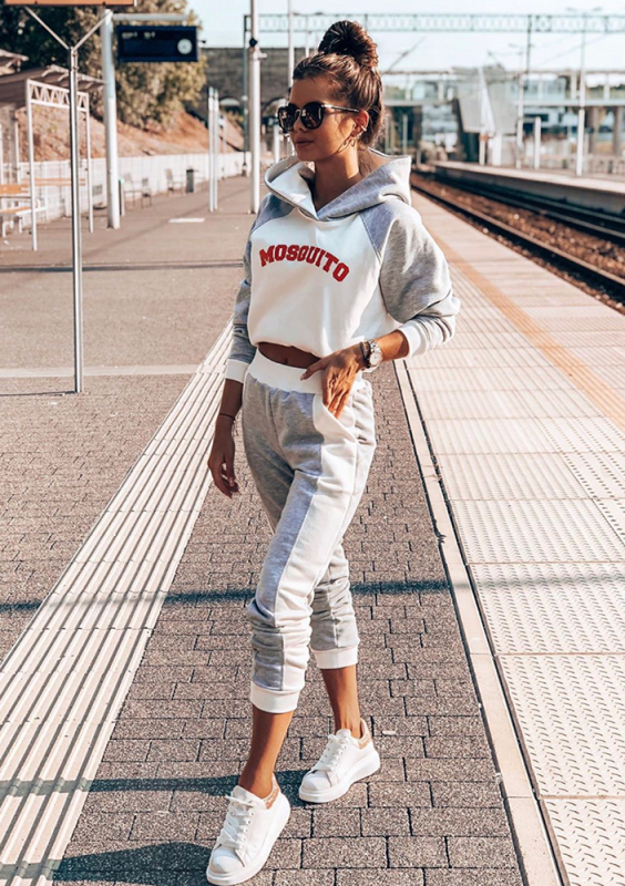 Bluza z kapturem orange logo szara ILM