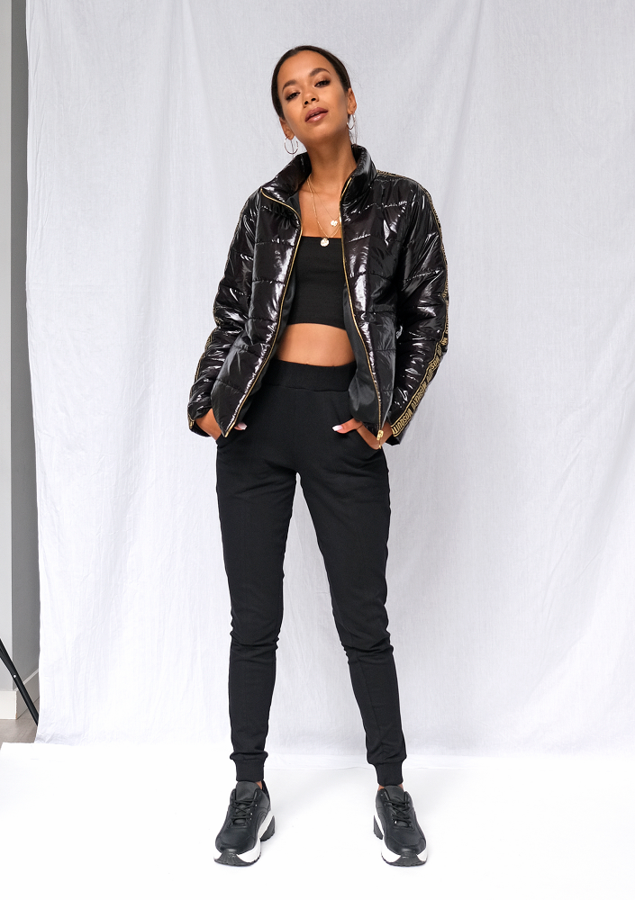 Pikowana kurtka przejściowa gold logo stripe ILM