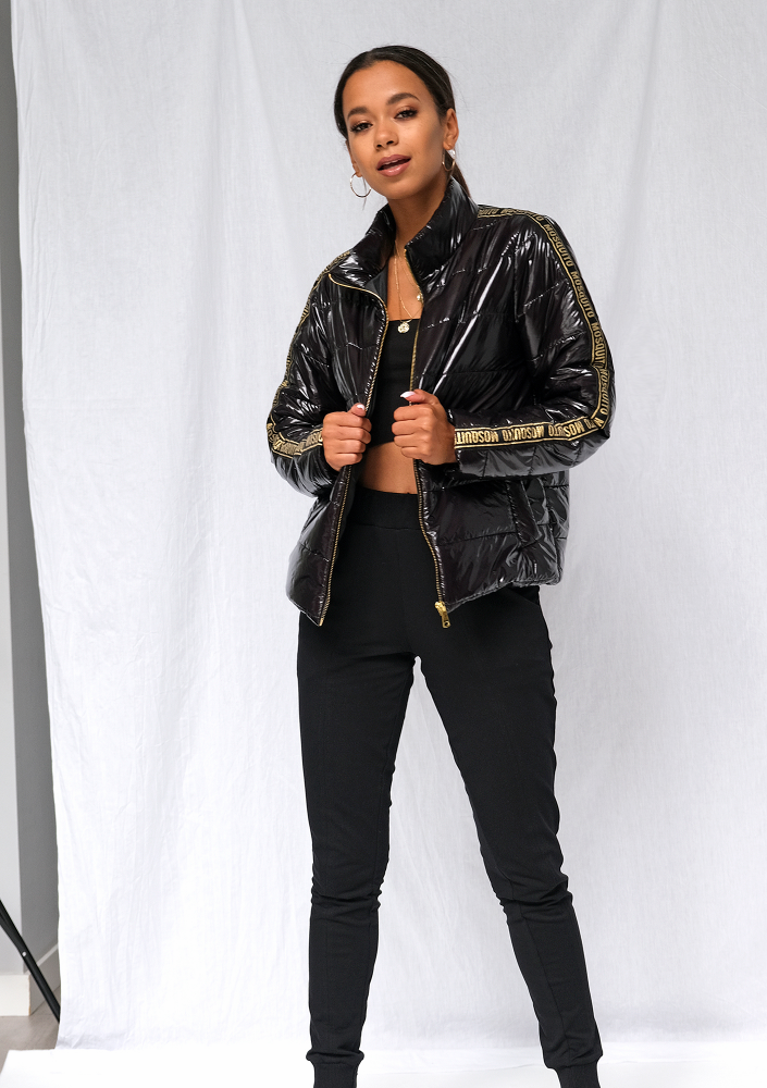 Pikowana kurtka przejściowa gold logo stripe ILM