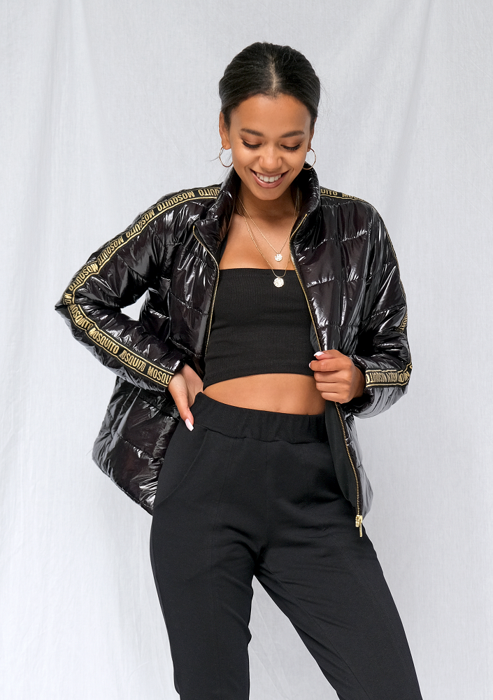 Pikowana kurtka przejściowa gold logo stripe ILM