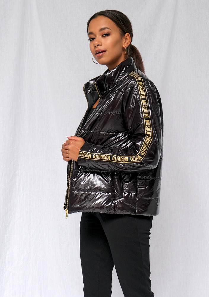 Pikowana kurtka przejściowa gold logo stripe ILM