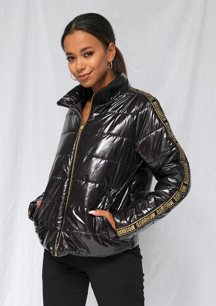 Pikowana kurtka przejściowa gold logo stripe ILM