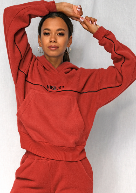 Bluza z polaru black logo czerwona ILM