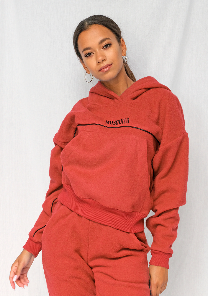 Bluza z polaru black logo czerwona ILM