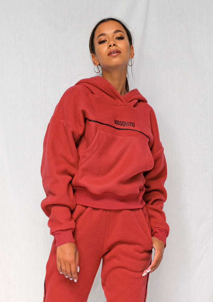 Bluza z polaru black logo czerwona ILM