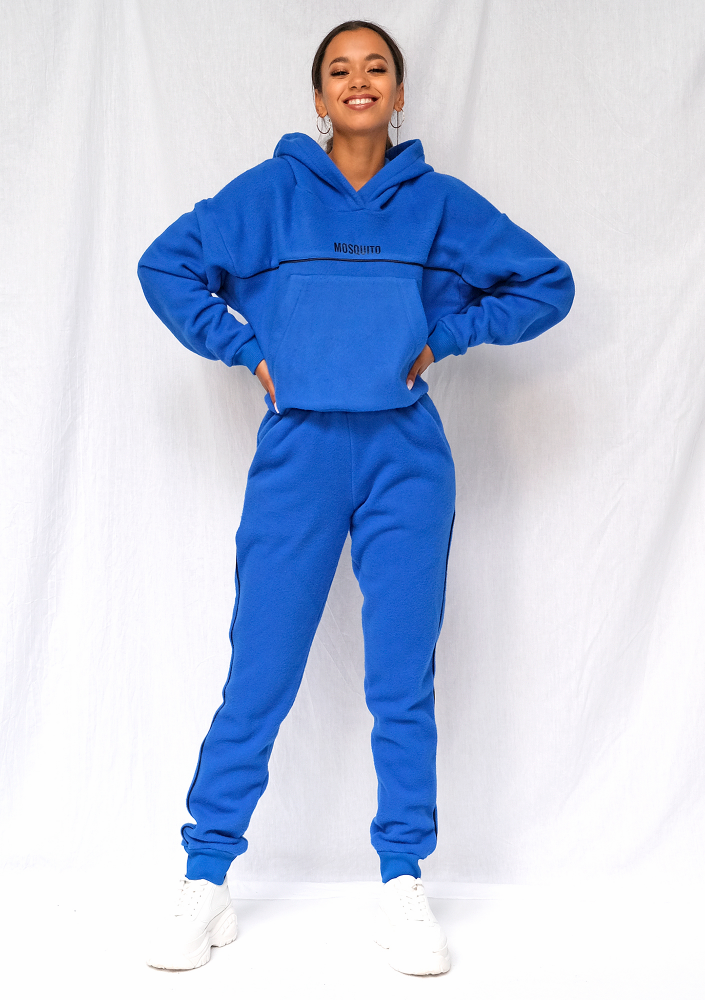 Bluza z polaru black logo kobaltowa ILM