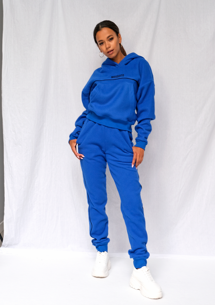 Bluza z polaru black logo kobaltowa ILM