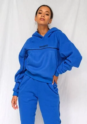 Cobalt blue fleece hoodie ILM - Mosquito