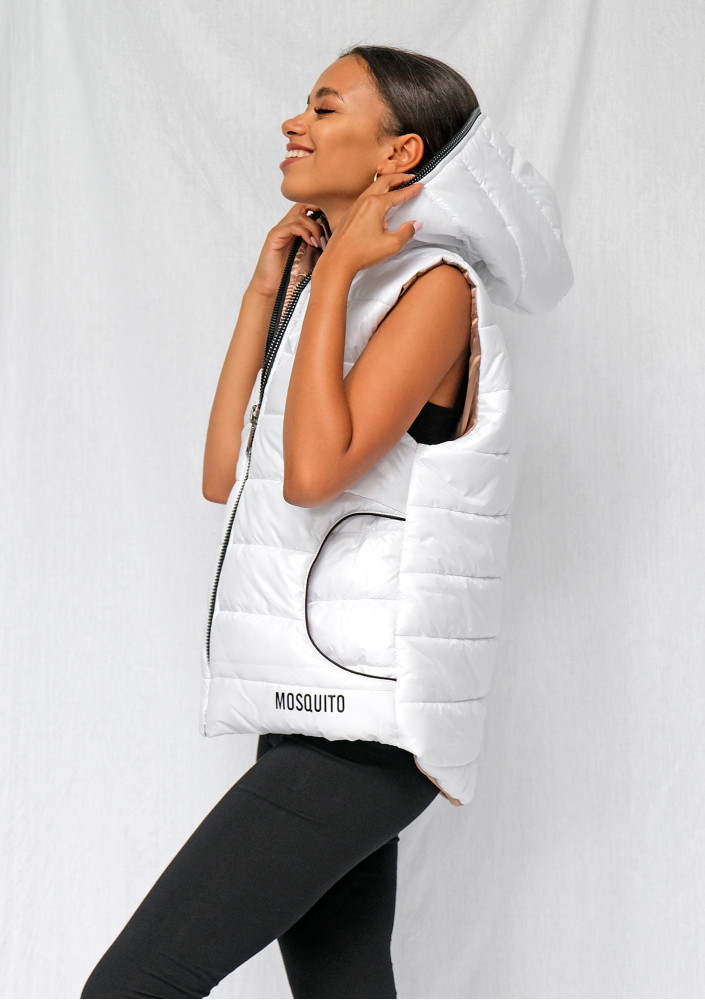 Pikowany bezrękawnik biały ILM