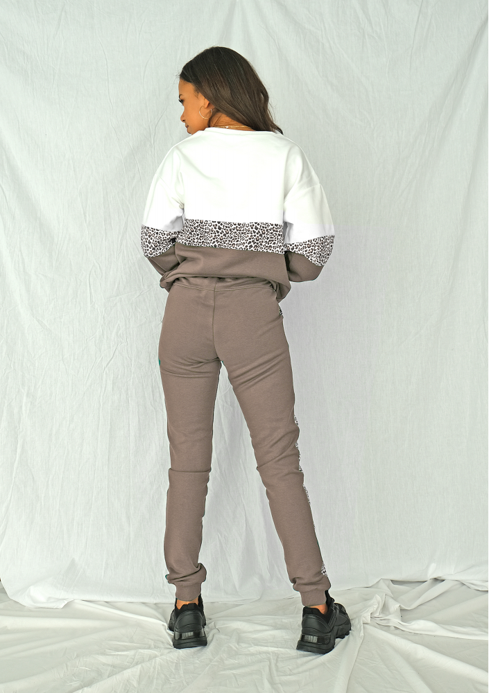 Bluza ze wstawką w cętki coffe ILM