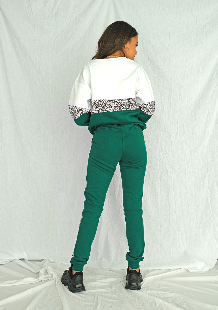 Bluza ze wstawką w cętki zielona ILM