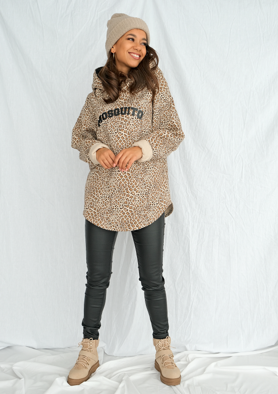 Oversizowa bluza w cętki beżowa ILM