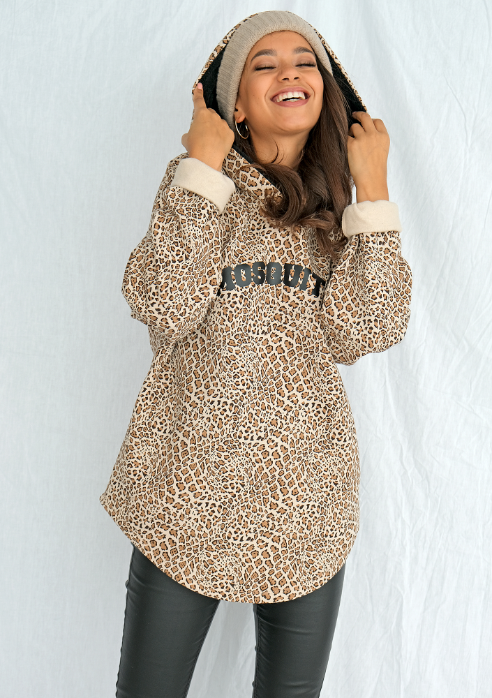 Oversizowa bluza w cętki beżowa ILM