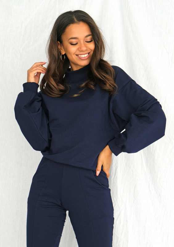 Bluza bawełniana z pógolfem ILM Navy