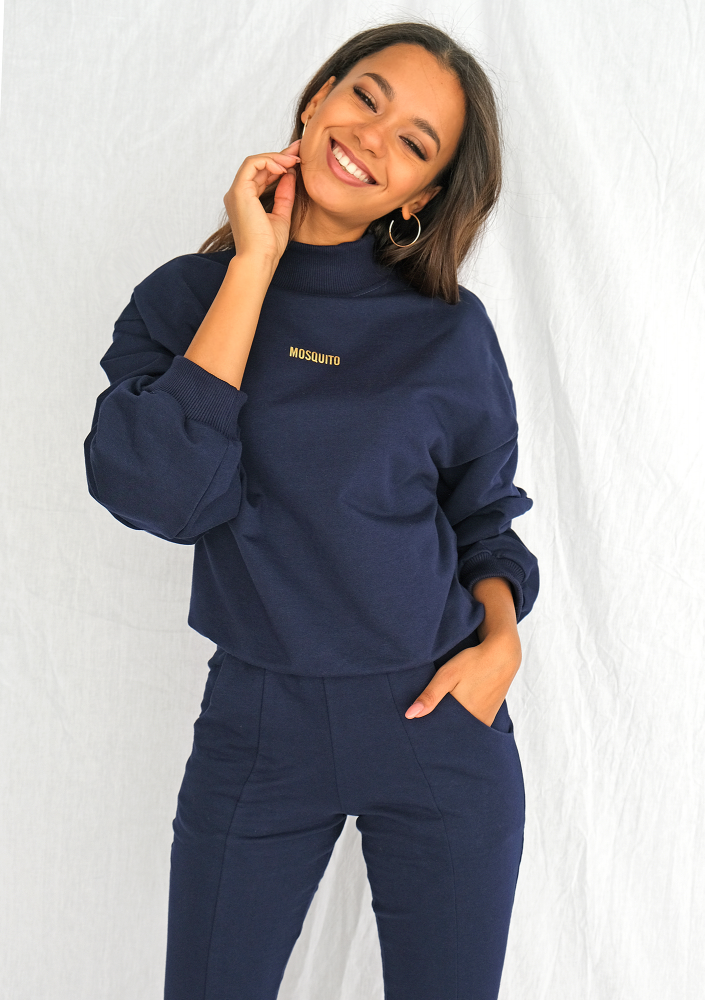 Bluza bawełniana z pógolfem ILM Navy