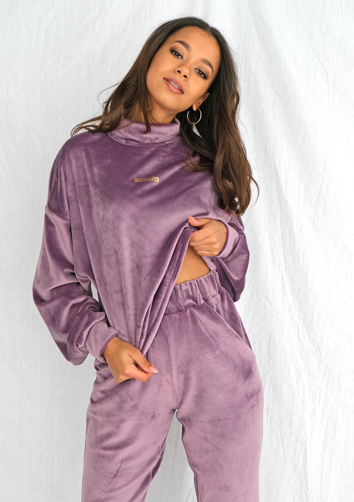 Spodnie soft velvet  lavenda ILM