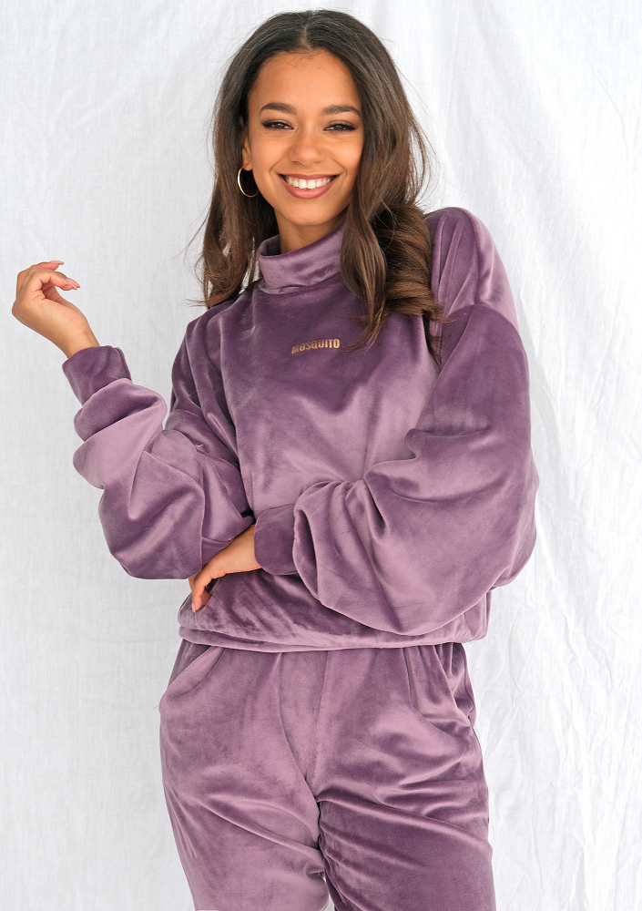 Bluza soft velvet z półgolfem lavenda ILM