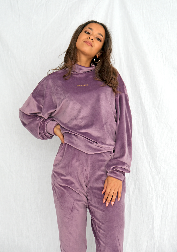 Bluza soft velvet z półgolfem lavenda ILM