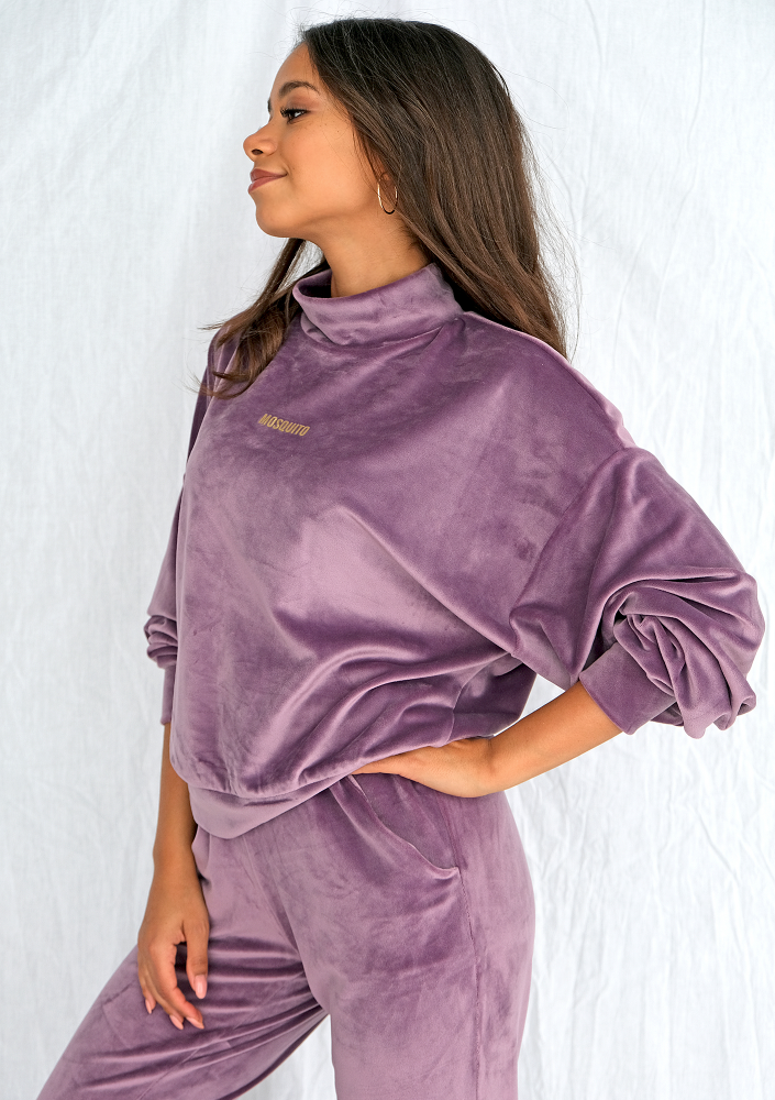 Bluza soft velvet z półgolfem lavenda ILM