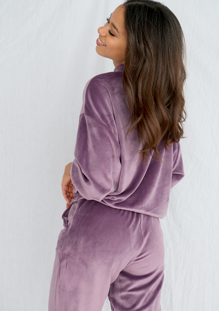Bluza soft velvet z półgolfem lavenda ILM