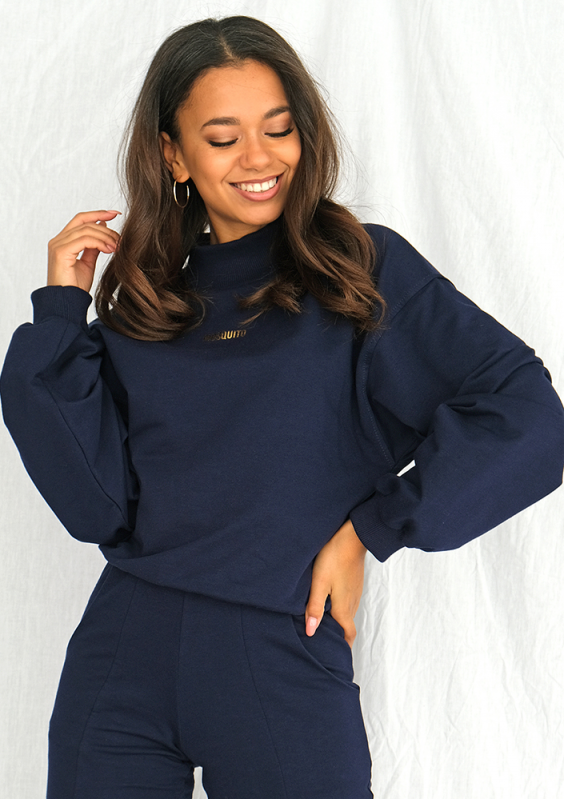 Bluza bawełniana z pógolfem ILM Navy