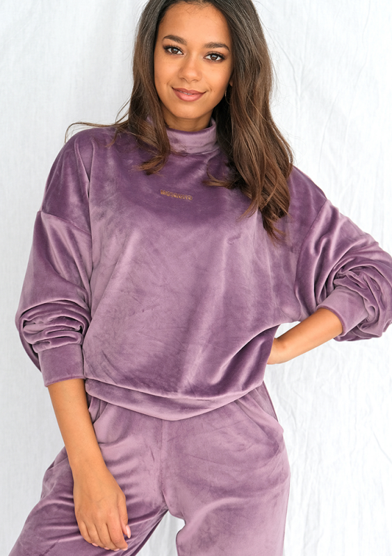Bluza soft velvet z półgolfem lavenda ILM