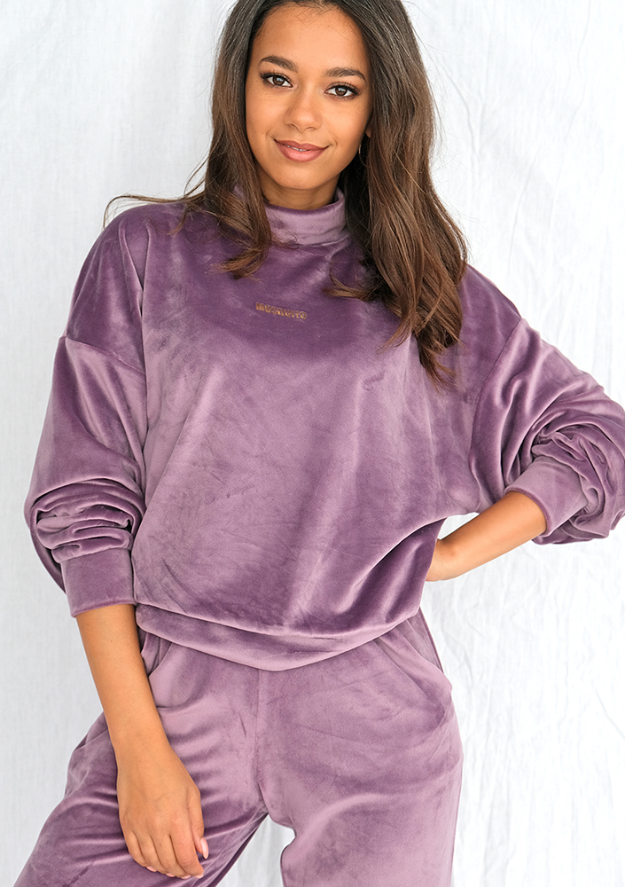 Bluza soft velvet z półgolfem lavenda ILM