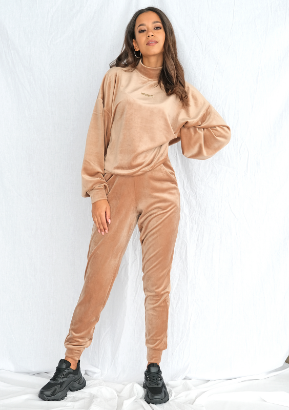 Spodnie soft velvet taupe ILM