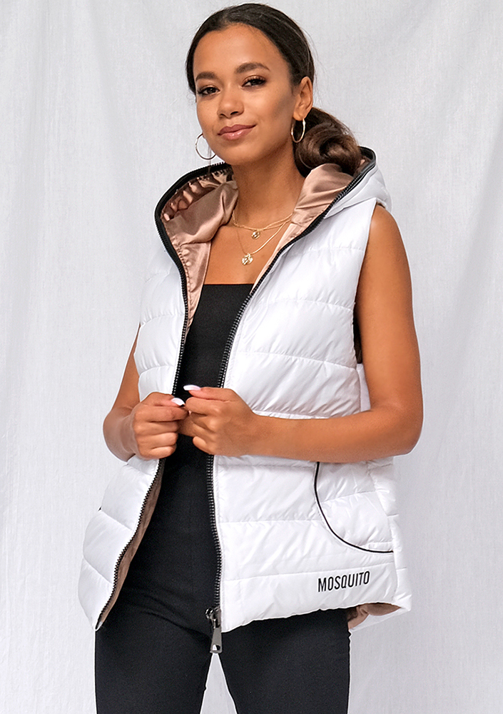 Pikowany bezrękawnik biały ILM