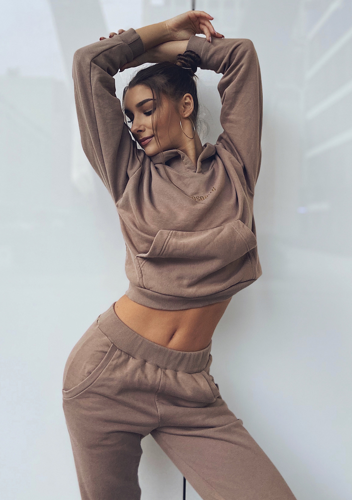 Bluza z kieszenią i kapturem Coffe ILM