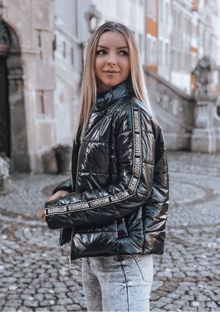 Pikowana kurtka przejściowa gold logo stripe ILM